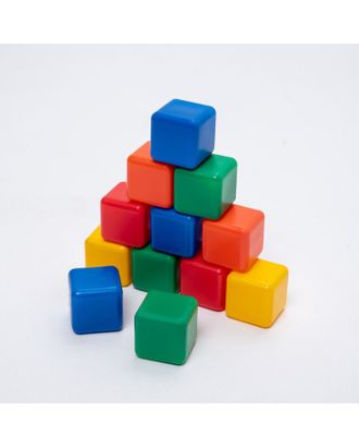 Набор цветных кубиков, 12 штук, 4 х 4 см арт. СМЛ-104829-1-СМЛ0001200601