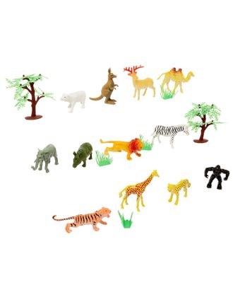 Набор животных «Дикая природа» с аксессуарами, 12 фигурок арт. СМЛ-52405-1-СМЛ0000120559
