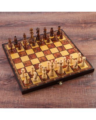 Настольная игра 3 в 1 "Классическая": шахматы, шашки, нарды (доска дерево 40х40 см) микс арт. СМЛ-42427-1-СМЛ0001350467
