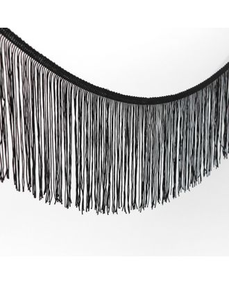 Тесьма декоративная «Бахрома», 15 см, 5 ± 0,5 м, цвет чёрный арт. СМЛ-212305-1-СМЛ0001360271