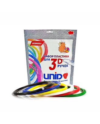 Пластик UNID ABS-6, для 3Д ручки, 6 цветов в наборе, по 10 метров арт. СМЛ-206790-1-СМЛ0001396085
