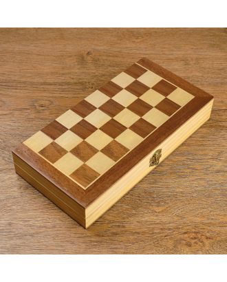 Шахматы деревянные, доска из сборных элементов, 30 × 30 см, фигуры в подложке микс арт. СМЛ-43163-1-СМЛ0001419017