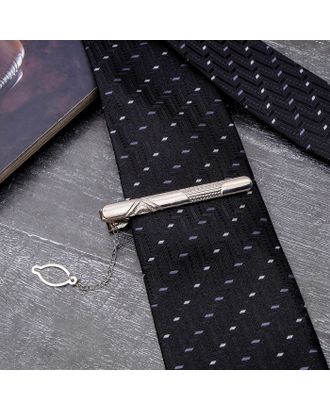 Зажим для галстука стальной "Классический" галкой, цвет серебро арт. СМЛ-37071-1-СМЛ0001532820
