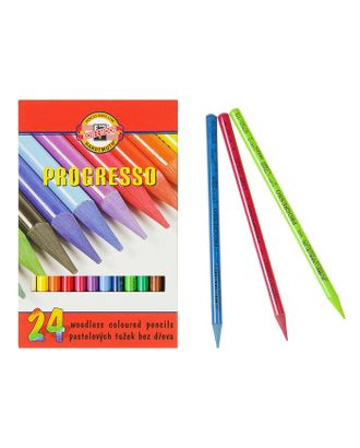 Карандаши художественные 24 цвета, Koh-I-Noor PROGRESSO 8758, цветные, цельнографитные, в картонной коробке арт. СМЛ-172955-1-СМЛ0001732685