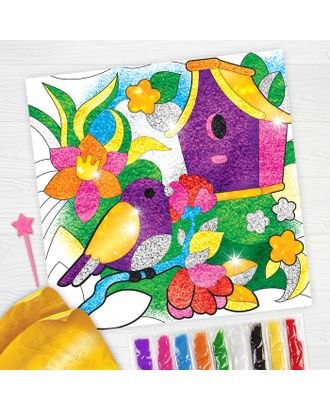 Купить Наборы для создания фрески Фреска песком "Сказочный сад" + 9 цветов песка по 4 гр, блёстки, стека арт. СМЛ-1998-1-СМЛ1781801 оптом в Череповце