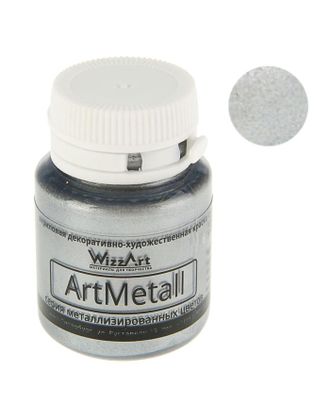 Краска акриловая Metallic, 20 мл, WizzArt, серебро металлик арт. СМЛ-173116-1-СМЛ0001808925