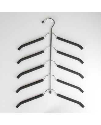Вешалка-плечики для одежды Доляна, 5-ти уровневая, размер 40-44, антискользящее покрытие, цвет чёрный арт. СМЛ-173248-1-СМЛ0001887430