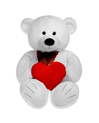 Мягкая игрушка «Мишка Труди с сердцем» 80 см белый арт. СМЛ-198586-1-СМЛ0002057703