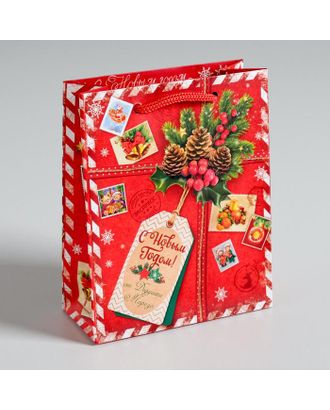 Пакет ламинированный вертикальный «Подарок от Деда Мороза», 12 × 15 × 5,5 см арт. СМЛ-95971-1-СМЛ0002113803