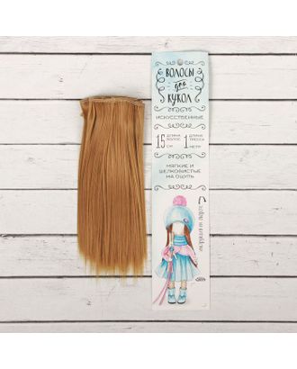 Купить Волосы - тресс для кукол "Прямые" длина волос 15 см, ширина 100 см, цвет № 26 арт. СМЛ-3261-1-СМЛ2125895 оптом в Новочеркасске