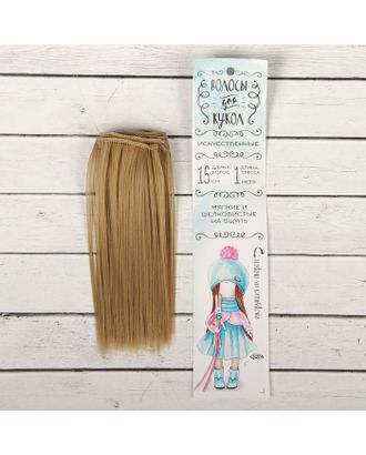 Купить Волосы - тресс для кукол "Прямые" длина волос 15 см, ширина 100 см, цвет № 16 арт. СМЛ-3274-1-СМЛ2125909 оптом в Новочеркасске