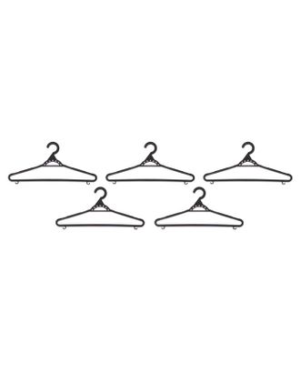 Набор вешалок-плечиков для одежды, размер 46-48, 5 шт, цвет чёрный арт. СМЛ-173294-1-СМЛ0002175778