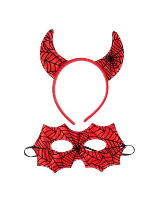 Карнавальный набор «Чёрт», паутинка 2 предмета: ободок, маска, цвет красный арт. СМЛ-47074-1-СМЛ0002273872