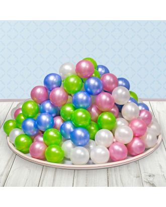 Шарики для сухого бассейна «Перламутровые», диаметр шара 7,5 см, набор 50 штук, цвет розовый, голубой, белый, зелёный арт. СМЛ-47830-1-СМЛ0002390633