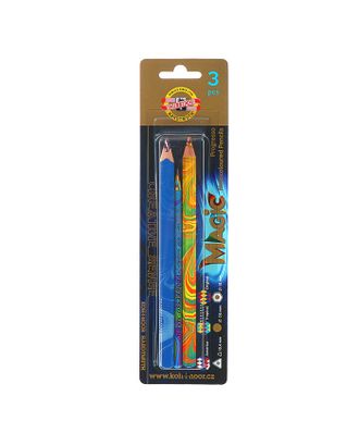 Набор Magic, 3 предмета, Koh-i-Noor 9038: карандаш, восковой мелок, карандаш в лаке арт. СМЛ-176860-1-СМЛ0002474656
