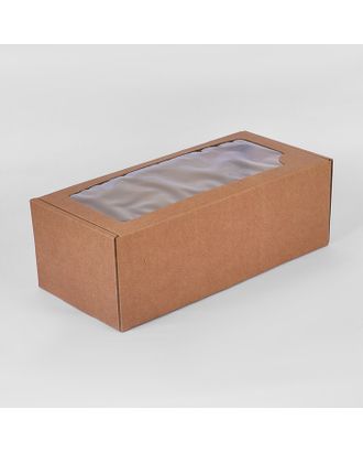 Коробка самосборная, с окном, белая, 16 х 35 х 12 см арт. СМЛ-98401-6-СМЛ0002554393