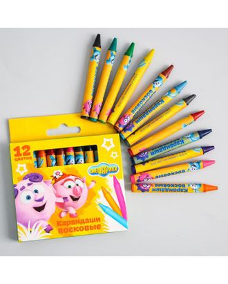 Восковые карандаши СМЕШАРИКИ, Нюша и Бараш, набор 12 цветов арт. СМЛ-173520-1-СМЛ0002563738