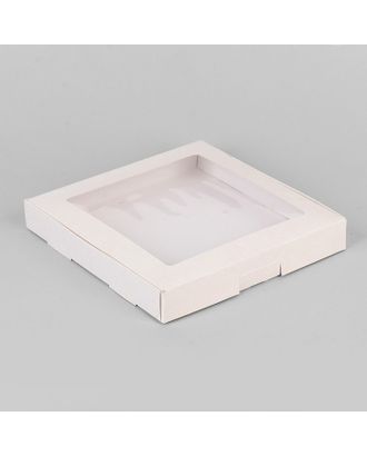 Коробка картонная, с окном, сиреневая, 21 х 21 х 3 см арт. СМЛ-99087-9-СМЛ0002565415