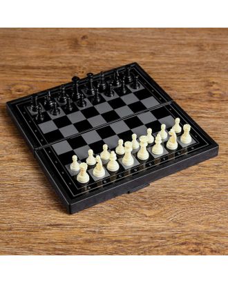 Настольная игра 3 в 1 "Зук": нарды, шахматы, шашки, магнитная доска 19х19 см арт. СМЛ-50345-1-СМЛ0002590527