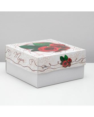 Купить Кондитерская упаковка для торта, "Красные розы", 29,5 х 29,5 х 15 см арт. СМЛ-99595-3-СМЛ0002604192 оптом в Бресте