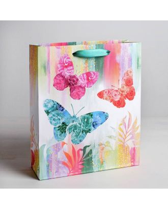 Пакет ламинированный вертикальный «Бабочки», L 40 × 31 × 9 см арт. СМЛ-96359-3-СМЛ0002634294