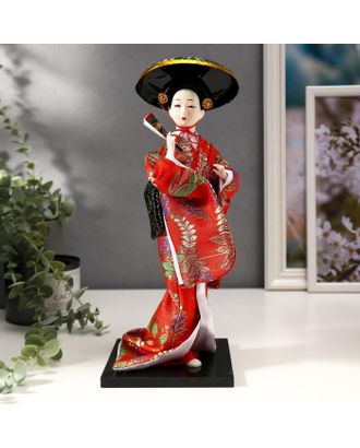 Кукла коллекционная "Китаянка с веером в шляпе" 30х12,5х12,5 см арт. СМЛ-96364-1-СМЛ0002749656