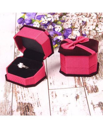 Футляр под кольцо "Подарок" 6,5*6*4,5, цвет розовый, вставка черная 1 шт арт. СМЛ-6426-1-СМЛ0285576