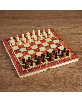 Набор 3 в1 (нарды, шашки, шахматы), под красное дерево, 24х24 см арт. СМЛ-53876-1-СМЛ0002865266