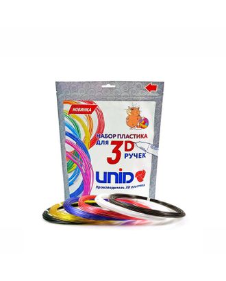 Пластик UNID PRO-6, для 3Д ручки, 6 цветов в наборе, по 10 метров арт. СМЛ-211829-1-СМЛ0002925975