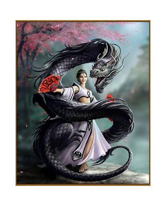 Алмазная мозаика "Девушка с драконом", 51 цвет арт. СМЛ-27716-1-СМЛ2968004
