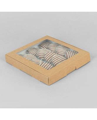 Коробка картонная, с окном, сиреневая, 21 х 21 х 3 см арт. СМЛ-99087-7-СМЛ0002968416