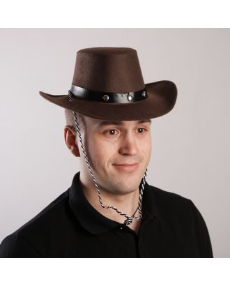 Карнавальная шляпа «Ковбой», 52-54 см, цвет коричневый арт. СМЛ-55567-1-СМЛ0003009010