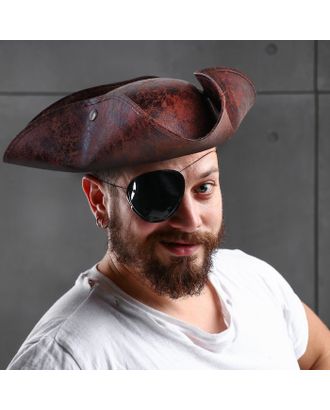 Карнавальная шляпа «Пират», 56-58 см, цвет коричневый арт. СМЛ-55568-1-СМЛ0003009013
