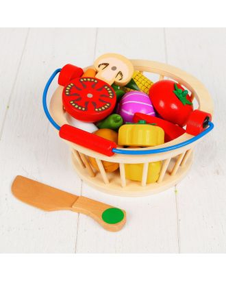 Игровой набор "Овощи в корзине", 14 овощей: 5,5 × 5 см арт. СМЛ-55344-1-СМЛ0003048132