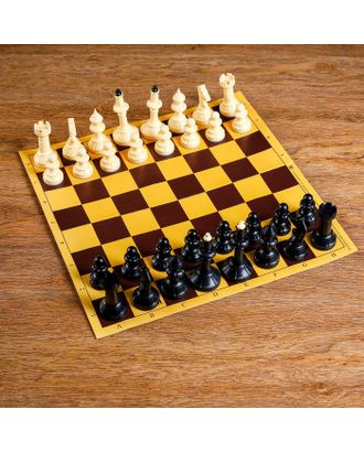 Шахматы "Русские игры" (доска из микрогофры 40х40 см, фигуры пластик, король h=10.2 см) арт. СМЛ-52217-1-СМЛ0003091518