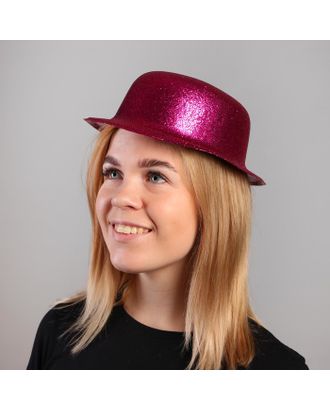 Карнавальная шляпа овальная с каёмкой, блестящая, р-р 56, цвета МИКС арт. СМЛ-48120-1-СМЛ0000318290