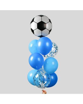 Фонтан из шаров "Футбол", для мальчика, с конфетти, латекст, фольга, 10 шт. арт. СМЛ-56518-1-СМЛ0003217460