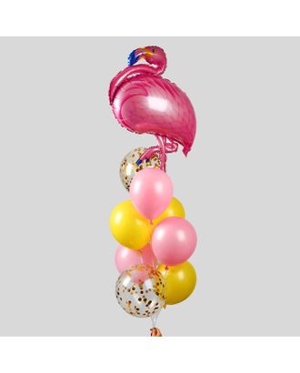 Фонтан из шаров «Фламинго» с конфетти, латекс, фольга,10 шт. арт. СМЛ-56519-1-СМЛ0003217461