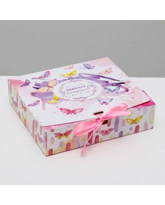 Складная коробка подарочная «Приятных моментов», 20 х 18 х 5 см арт. СМЛ-99046-1-СМЛ0003222433