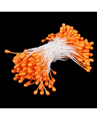Тычинки для искусственных цветов "Капельки ярко-оранжевые" (набор 130 шт) длина 6 см арт. СМЛ-8060-1-СМЛ3225220