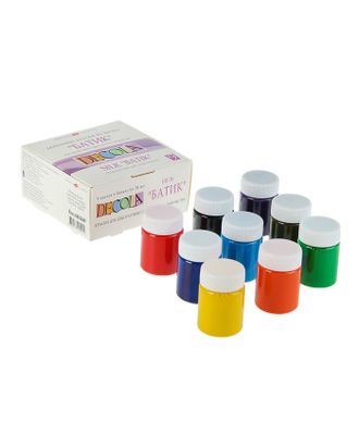 Краска по ткани (шелку), набор 9 цветов х 50 мл, Decola (акриловая на водной основе) арт. СМЛ-204282-1-СМЛ0003245784