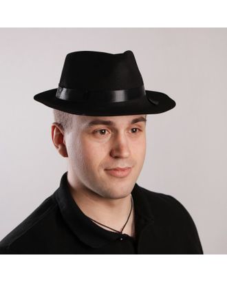 Карнавальная шляпа с кантом, р-р 57-58, цвет чёрный арт. СМЛ-48892-1-СМЛ0000325744