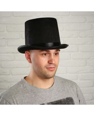 Карнавальная шляпа «Цилиндр», р-р 56-58, цвет чёрный арт. СМЛ-48920-1-СМЛ0000326233
