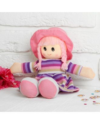 Мягкая игрушка «Кукла», в платье в полоску и шляпке, цвета МИКС арт. СМЛ-48977-1-СМЛ0000327441