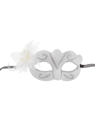 Карнавальная маска с узором, с цветком, цвет белый арт. СМЛ-154726-1-СМЛ0000327475