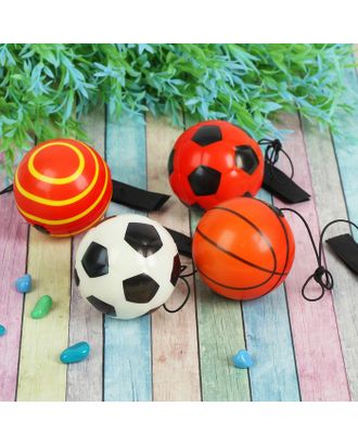Мяч «Спорт», мягкий, на резинке, цвета МИКС арт. СМЛ-49030-1-СМЛ0000328316