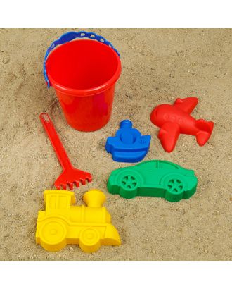 Набор для игры в песке №110: ведёрко, 4 формочки, грабельки арт. СМЛ-134185-1-СМЛ0003301620