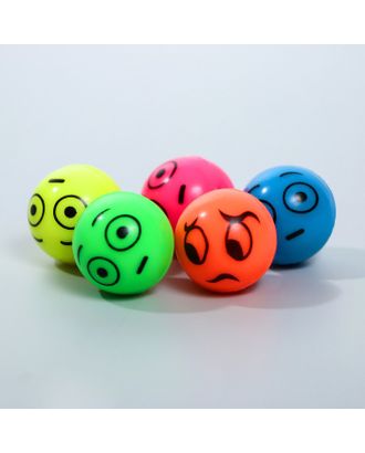 Мяч каучуковый «Рожицы», 2,7 см, цвета МИКС арт. СМЛ-103327-1-СМЛ0000330689