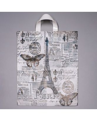 Пакет "Парижский день", полиэтиленовый с петлевой ручкой, 38 х 42 см, 40 мкм арт. СМЛ-53409-1-СМЛ0003312695
