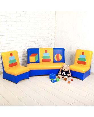 Комплект мягкой мебели «Мечта», цвет сине-жёлтый, с пирамидками арт. СМЛ-53325-1-СМЛ0003327412